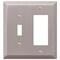 Amerelle Wall Plate, Number of Gangs: 2 Steel, Brushed Nickel Finish, Gray 163TRBN - alternate 3